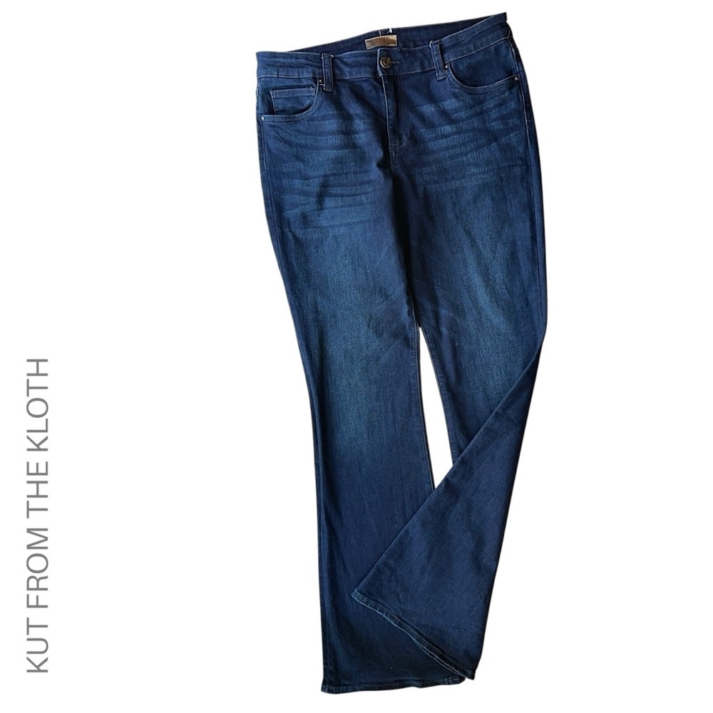 KUT FROM THE KLOTH | NWOT NATALIE MID-RISE FLARE LEG JEANS DARK WASH | SIZE 12